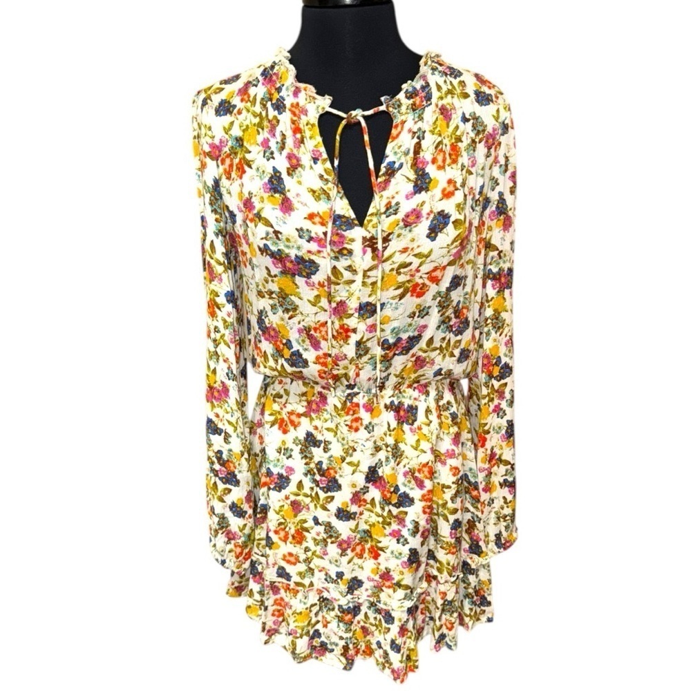 Jessica Simpson Bohemian Whimsical Floral Peasant Mini Summer Dress M - Picture 9 of 9